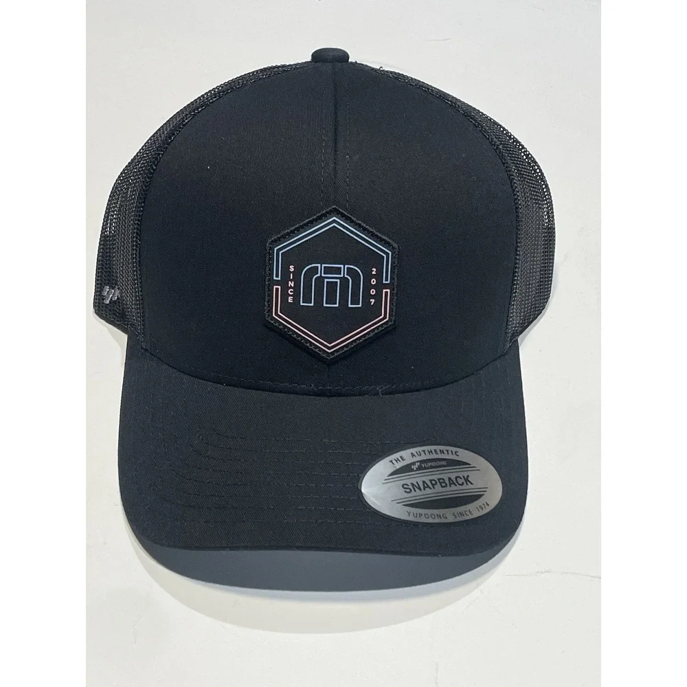 Travis Mathew Black Trucker Hat Cap Snap Back Mens One Size Mesh Patch PROMO